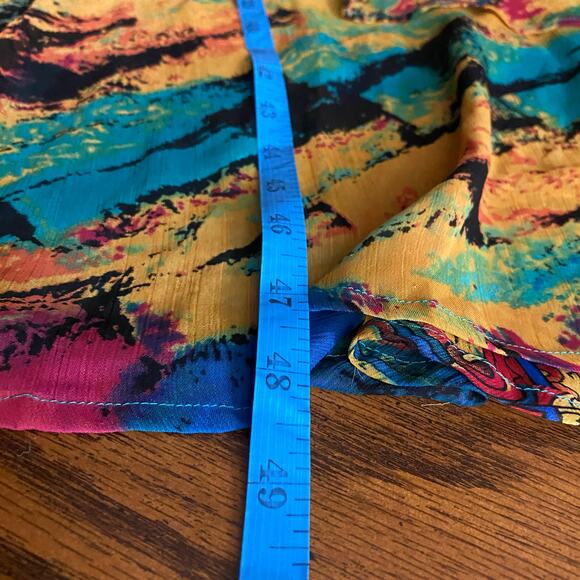 Anne Giorgio Colorful Abstract Midi Dress Women's V-Neck Sleeveless L48" x P2P9" - Picture 9 of 11